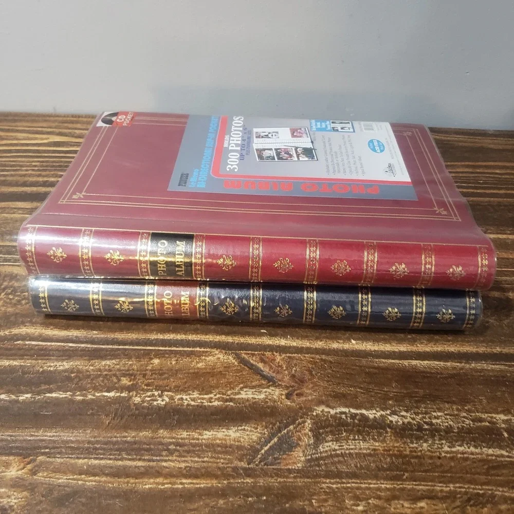 Pioneer Photo Album Lot of 2 BDP-35 300 Photos 4x6 Blue Burgundy New Archival